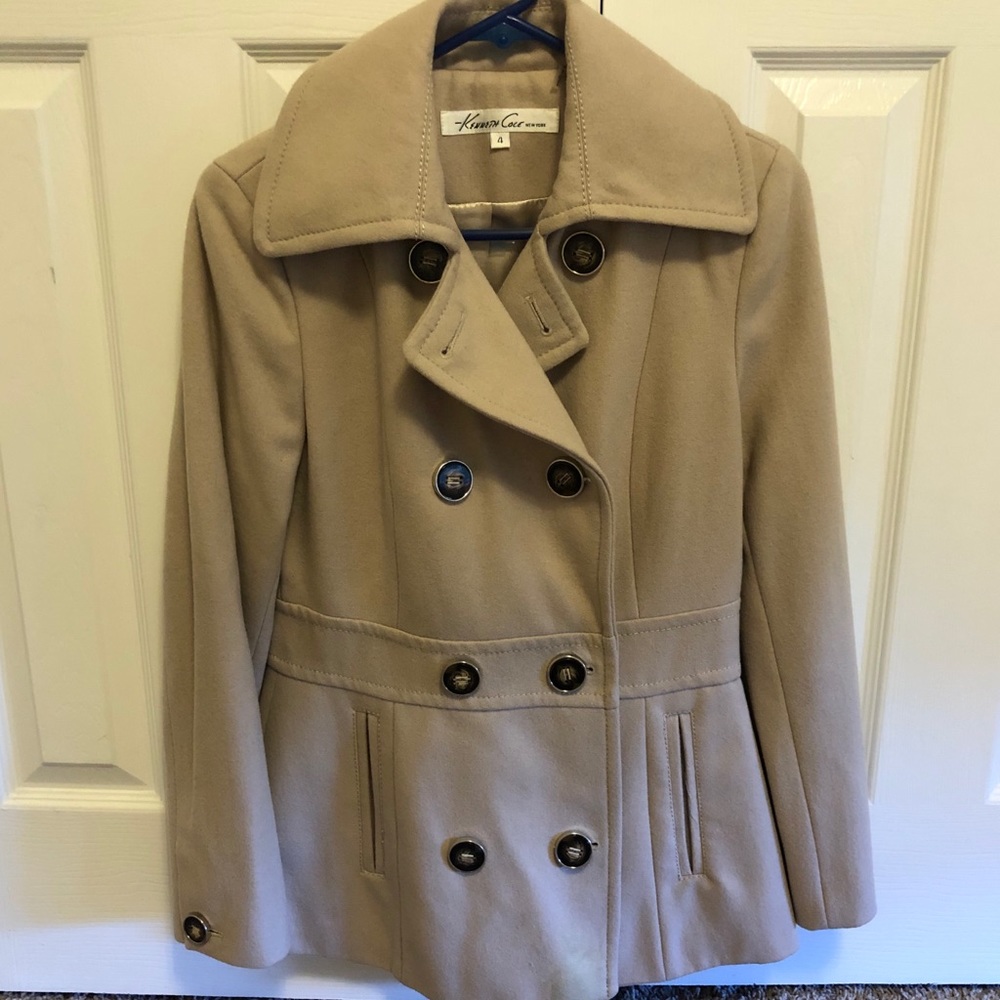 Kenneth Cole Cream Button Down Coat